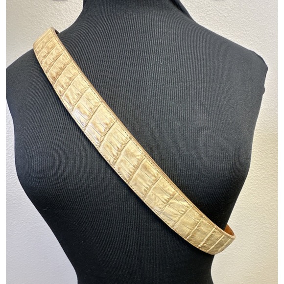NOGALES BELT COMPANY HAND MADE CAIMAN LEATHER WOMEN\'S BELT 36 SOUTHWESTERN